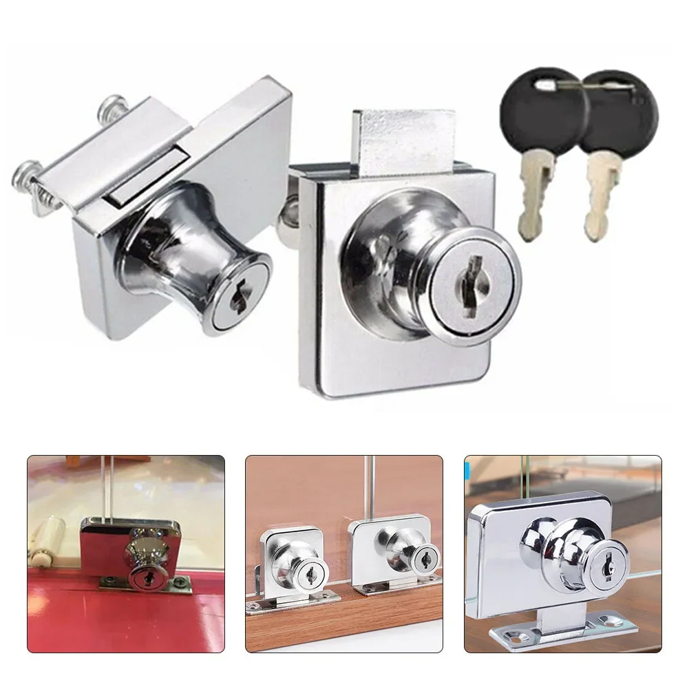 Glass Cabinet Double Door Lock Display Cabinet Lock No Opening With Key No-opening Display Cabinet Mobile Phone Counter Locks