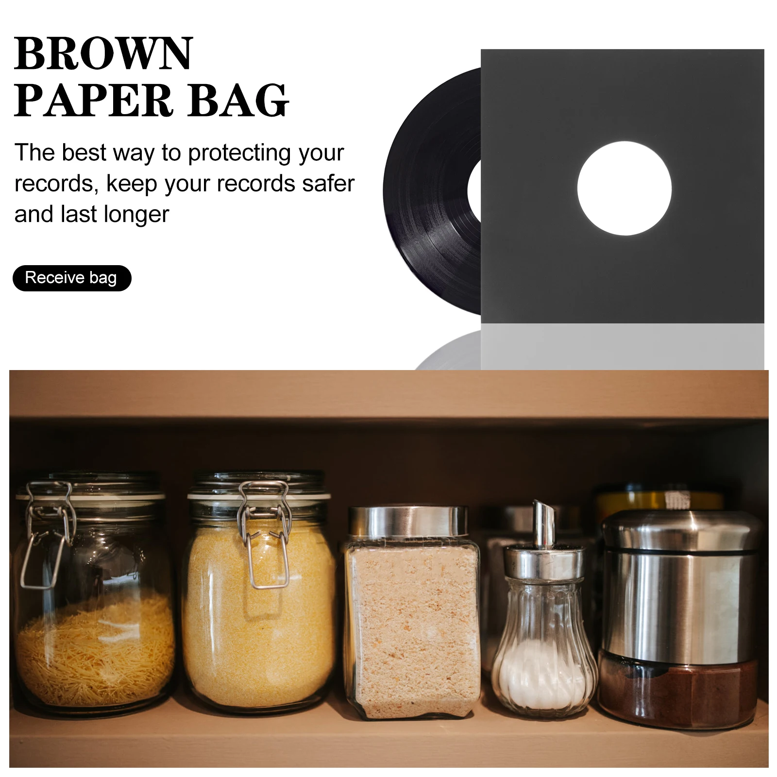 

10pcs Vinyl Record Album Sleeves Dust-Proof Protective Covers For Record Storage Reusable Black Vinyl Sleeve Set