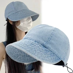 Summer Brand Fisherman Hat Women Solid Color Soft Foldable Wide Brim Sun Visors Cap Women Outdoor Sports Running Snapback Cap