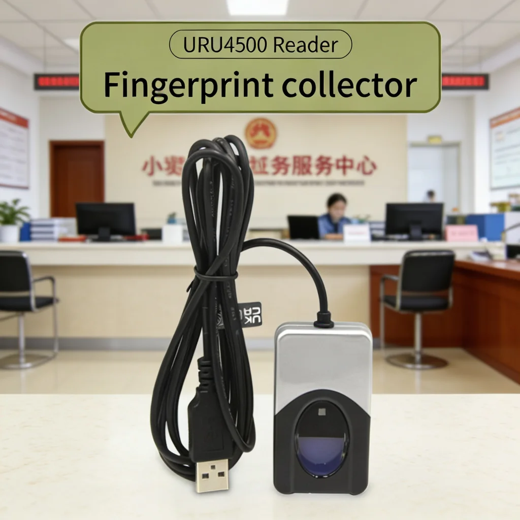 DigitalPersona URU4500 700DPI USB Optical Fingerprint Scanner - Biometric Reader with 15KV ESD Protection & Encrypted Data Trans