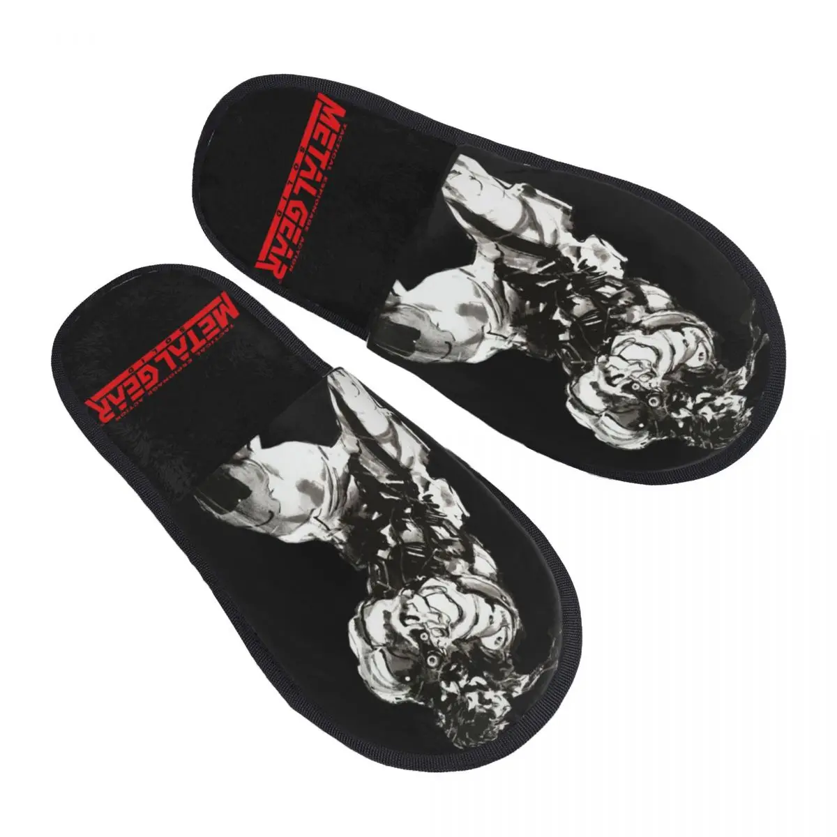 MGS1 Solid Snake Game Men Women Furry slippers,Warm Color printing special Home slippers,Neutral slippers pantoufle homme