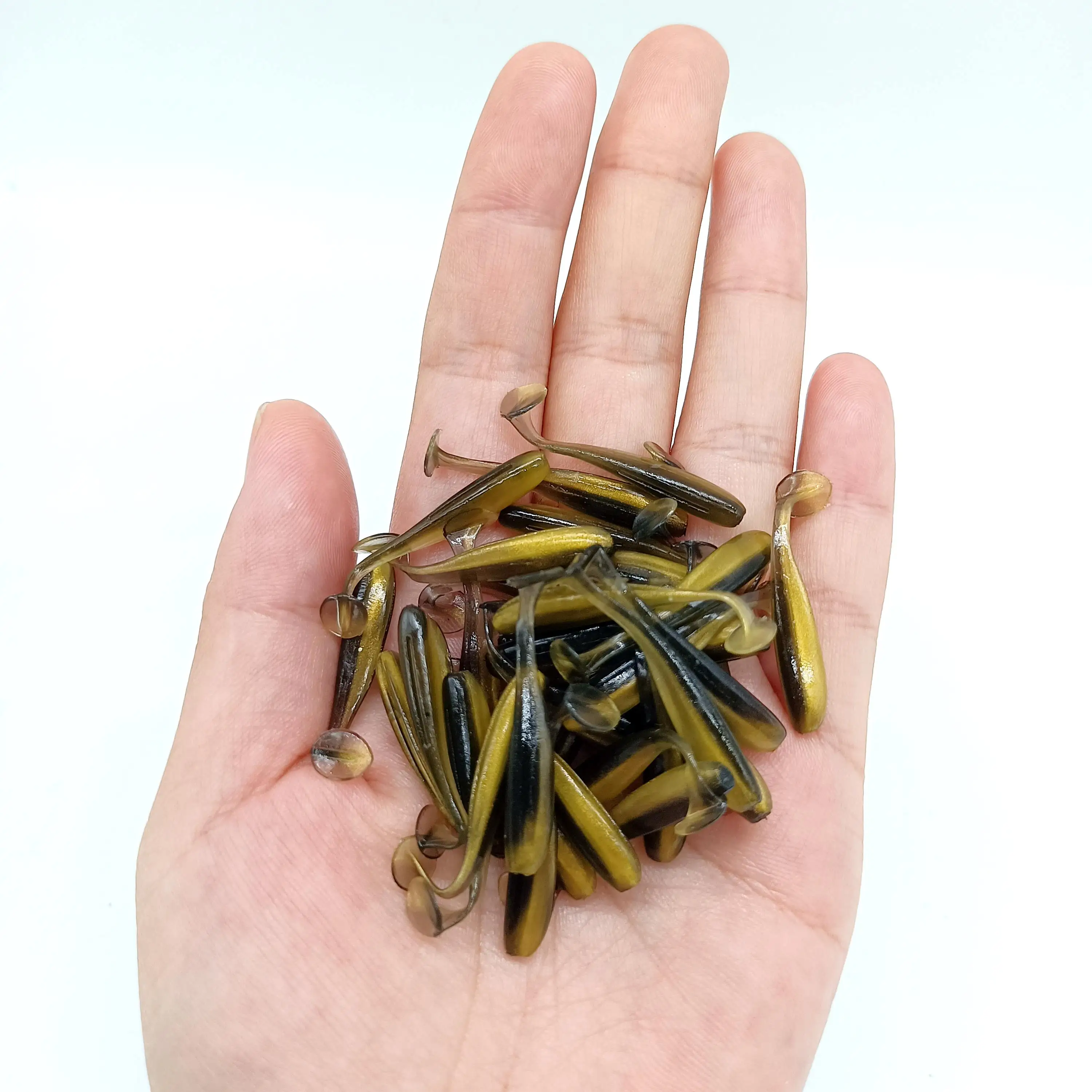 DUODUOYU 10PCS Micro Weiche Angelköder 0,35g/35mm T-schwanz Wurm Köder Kleine Künstliche Köder Jig Wobbler Bass Hecht Angelgerät – Detail 14