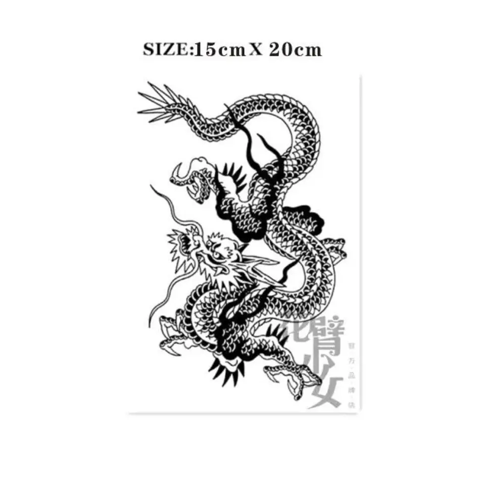 Traditional Dragon Temporary Tattoo Art Fake Tattoo Lasting Tatoo Sticker Arm Waterproof Stickers Japanese Tatuajes Temporales