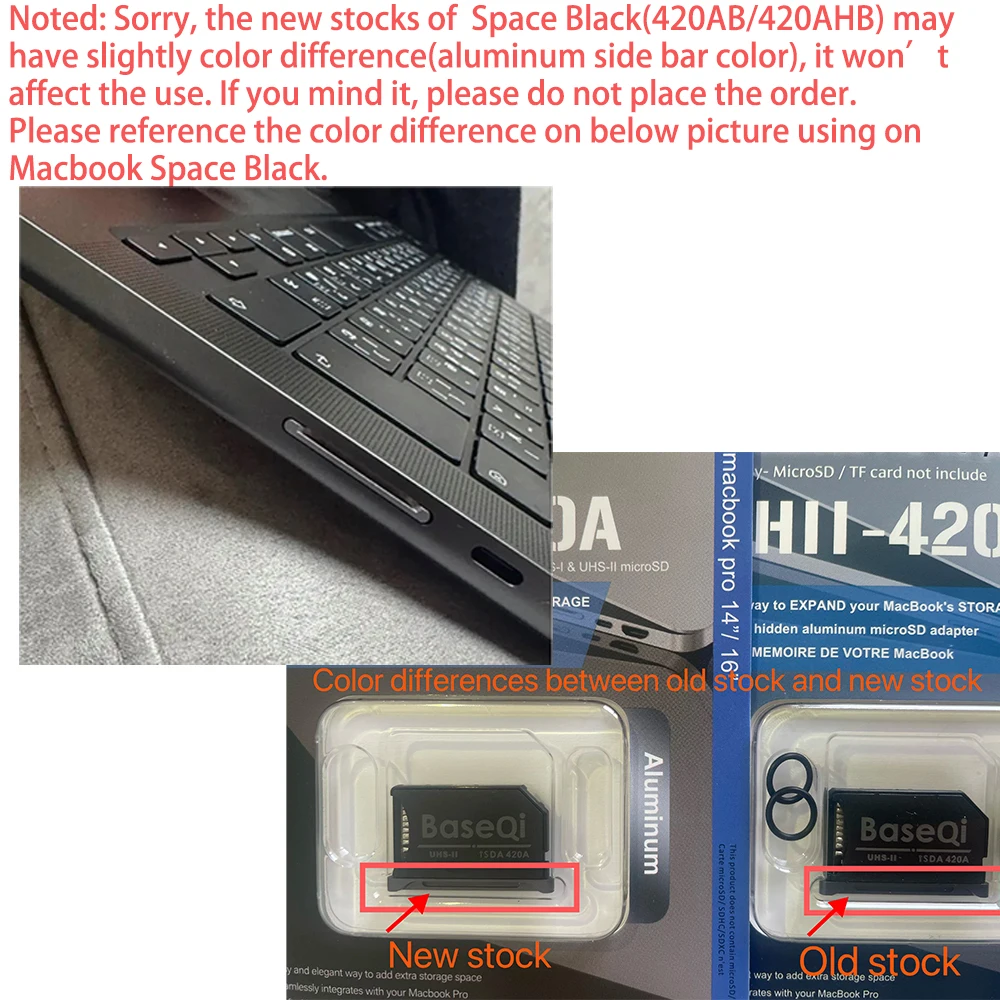 Suitable For Macbook Pro14inch16inch M1/M2/M3/M4 2024/23/22/21 Baseqi 420a MicroSD Card Adapter 303a Completely Hidden Minidrive