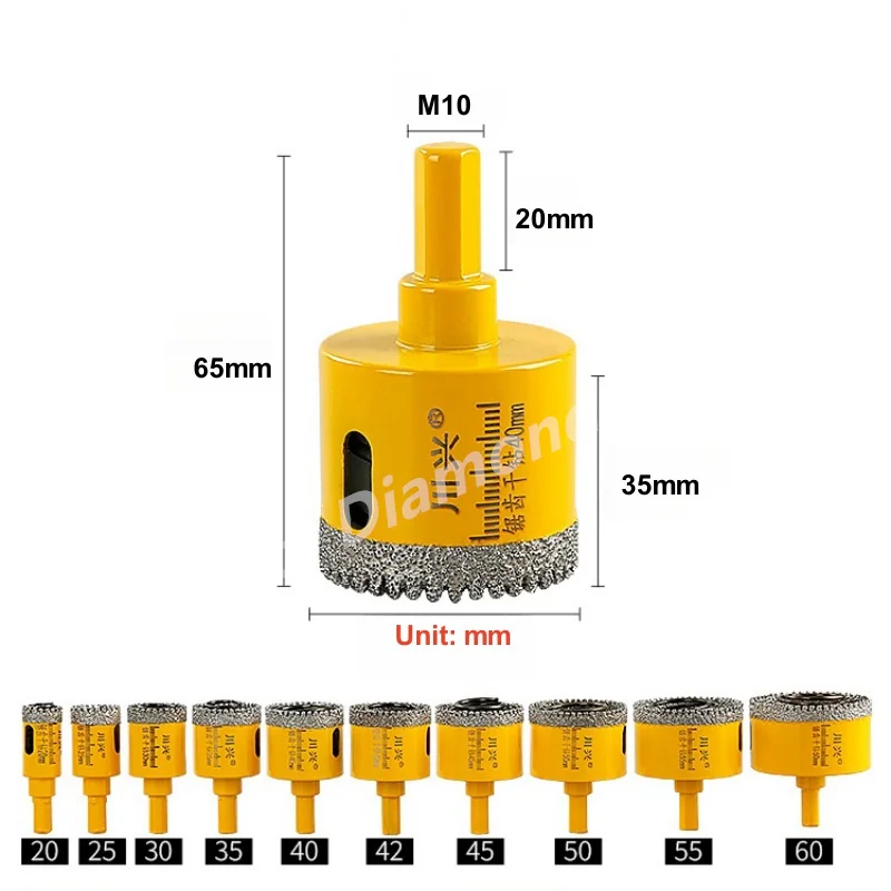 1PC Diamond Hole Saw Opener Serrated Vacuum Brazed Diamond Core Drill Bit for Porcelain Tile Glass Ceramic Stone Granite Marble