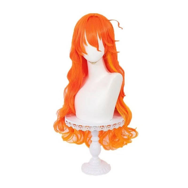 لعبة Wuthering موجات حارس السوائل دور طويل مجعد الشعر بار أداء امرأة أغطية الرأس التدرج موجة كبيرة شعر مستعار أغسطس كوس غطاء شعر مستعار #5