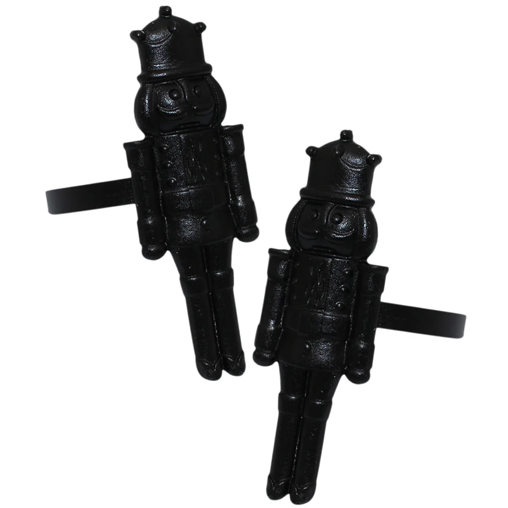 

2Pcs Christmas Nutcracker Napkin Rings Metal Holiday Table Decor Party Napkin Holder Dining Table Accessories Elegant Nutcracker