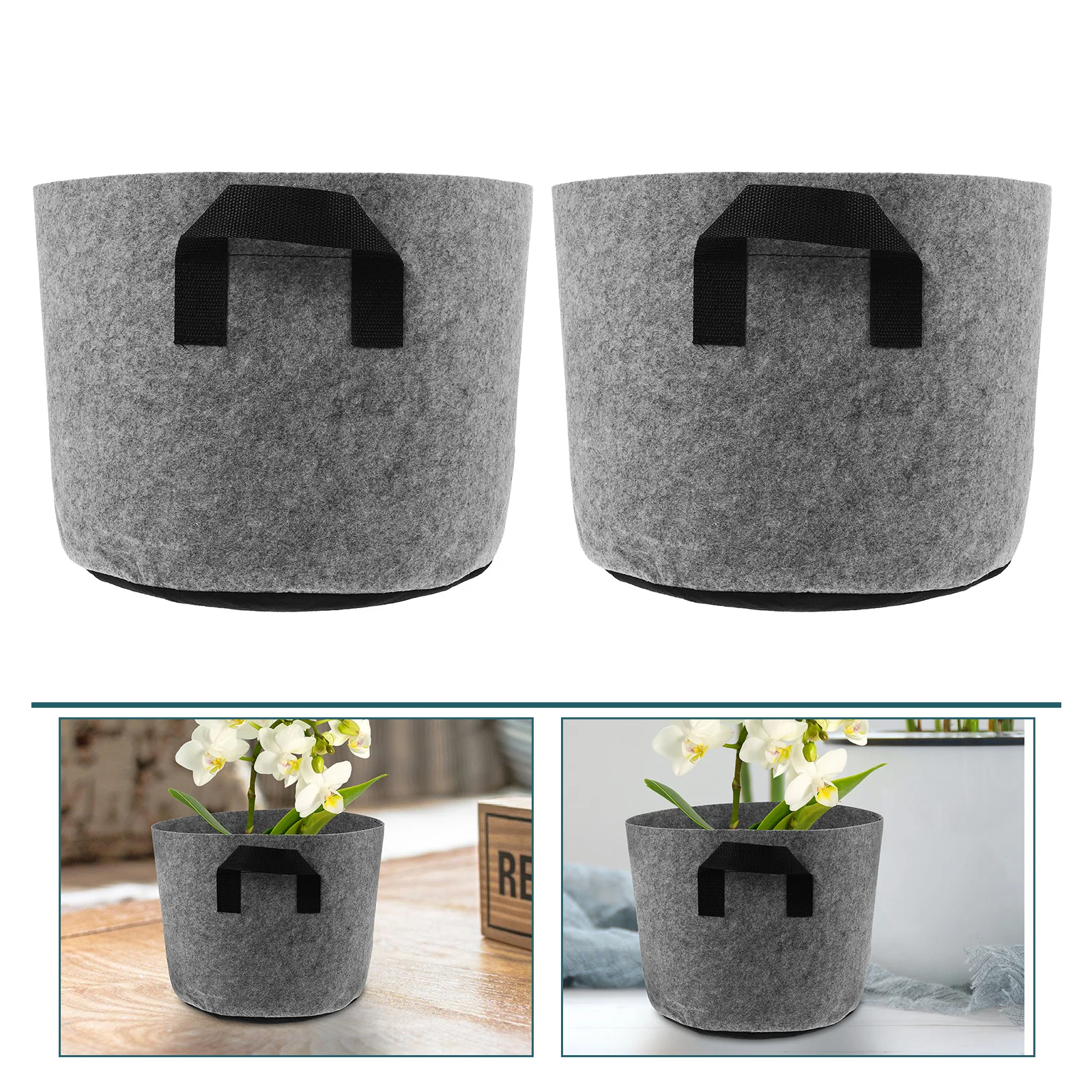 5 Pcs Plant Growing Bag Garden Bags to Vegetables Thicken Fabric Planter Pots for Plants Non-woven Felt