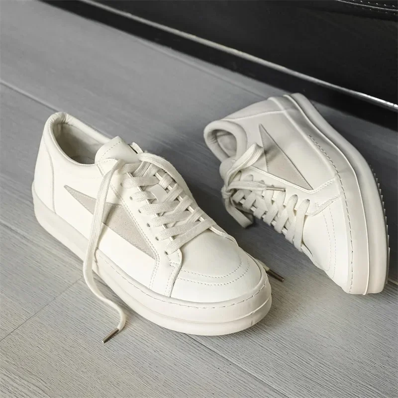 أحذية RO للرجال من الجلد كاجوال أحذية سميكة سوليد أحذية رجالية عصرية أحذية رجالية قابلة للتنفس أحذية لزيادة الارتفاع #4