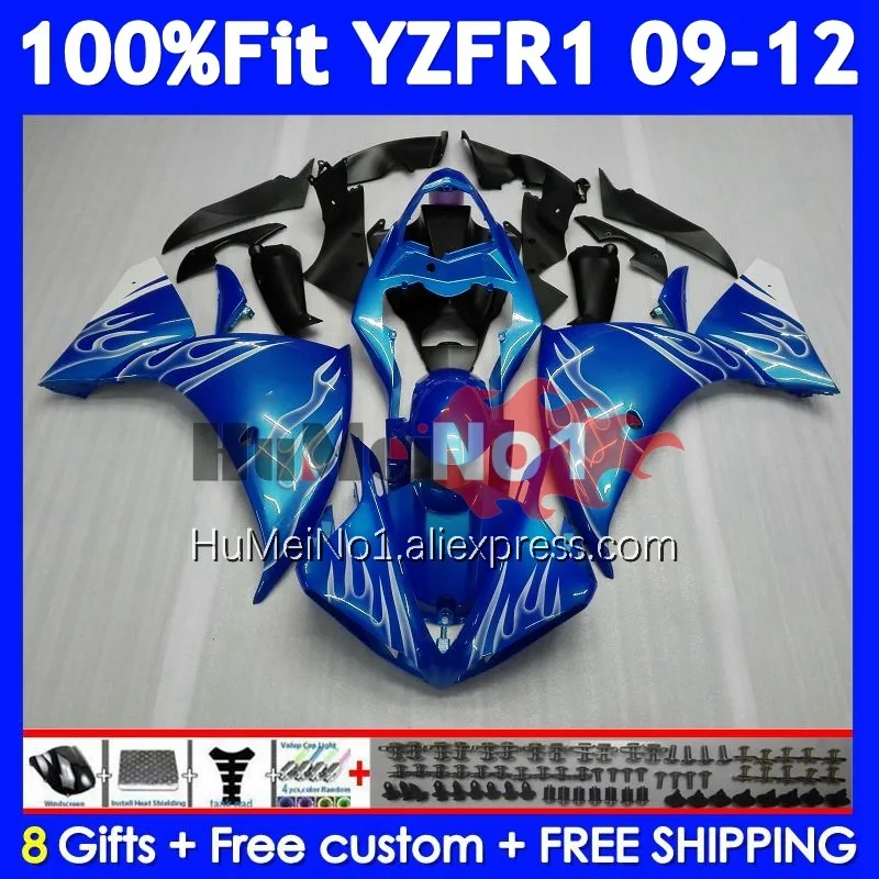 Injection Body For YAMAHA YZF-R1 YZF R1 R 1 368No.8 YZF1000 YZFR1 Metallic blue 09 10 11 12 YZF-1000 2009 2010 2011 2012 Fairing