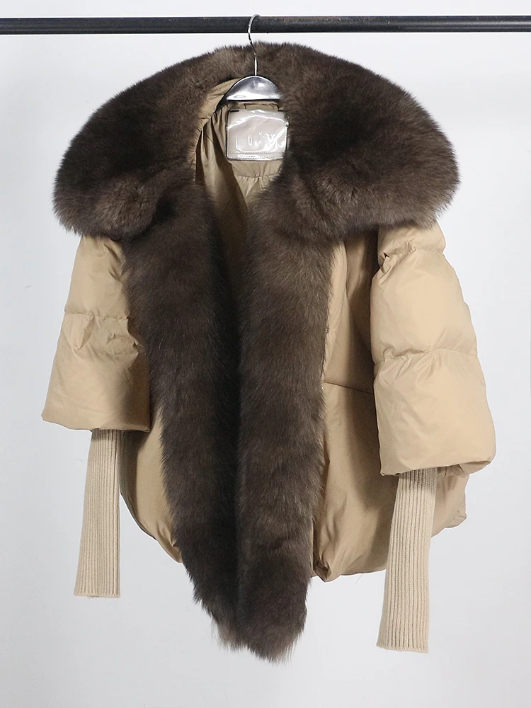 Lose Natürliche Echt Fox Pelz Kragen Mantel Dicke Neue Europäische Mode Weiße Ente Unten Jacke Winter Frauen Warme Luxus Oberbekleidung – Detail 13