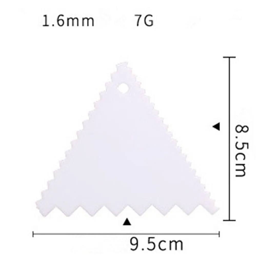 4pcs Set White Plastic Baking Tool For Fondant Icing Smoother Decorating Comb Smooth Triangular Round Edge Scraper Set