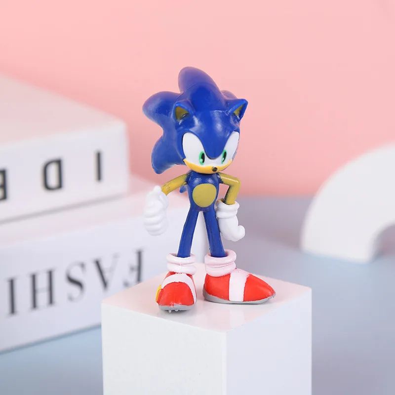 Colección de Figuras de Acción de Sonic The Hedgehog, Shadow, Knuckles, Tails, Amy, Modelo de PVC, Lindos Juguetes Coleccionables, Regalo para Fiestas de Cumpleaños Infantiles