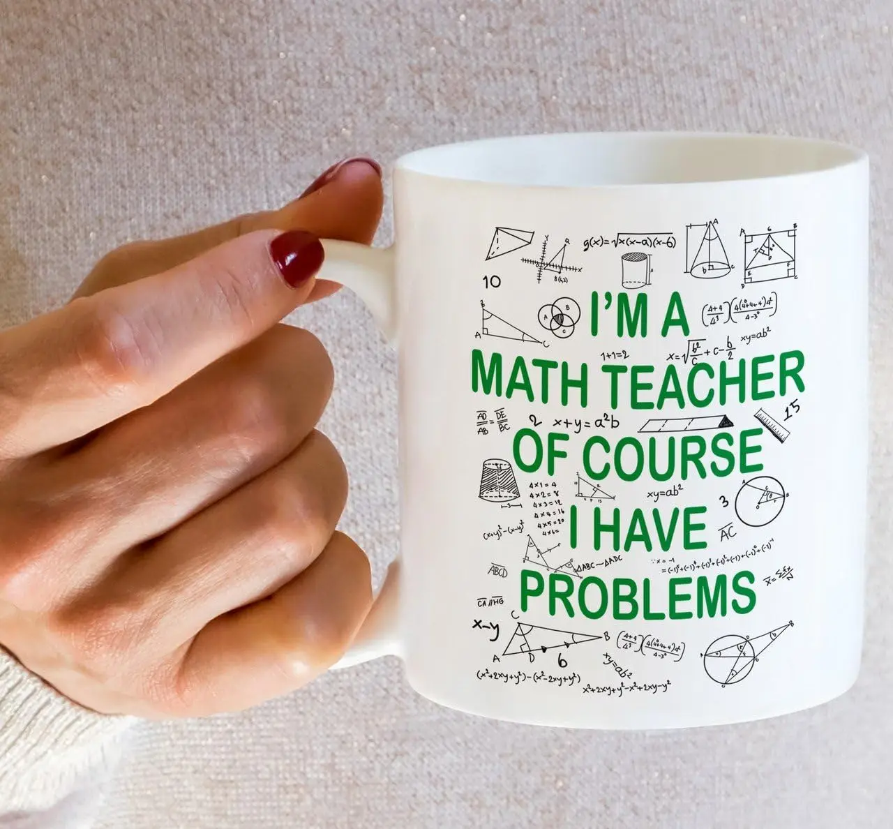 I am a math teacher and of course I have questions 320ml ceramic coffee cup-fun, motivating, inspiring birthday gift mug