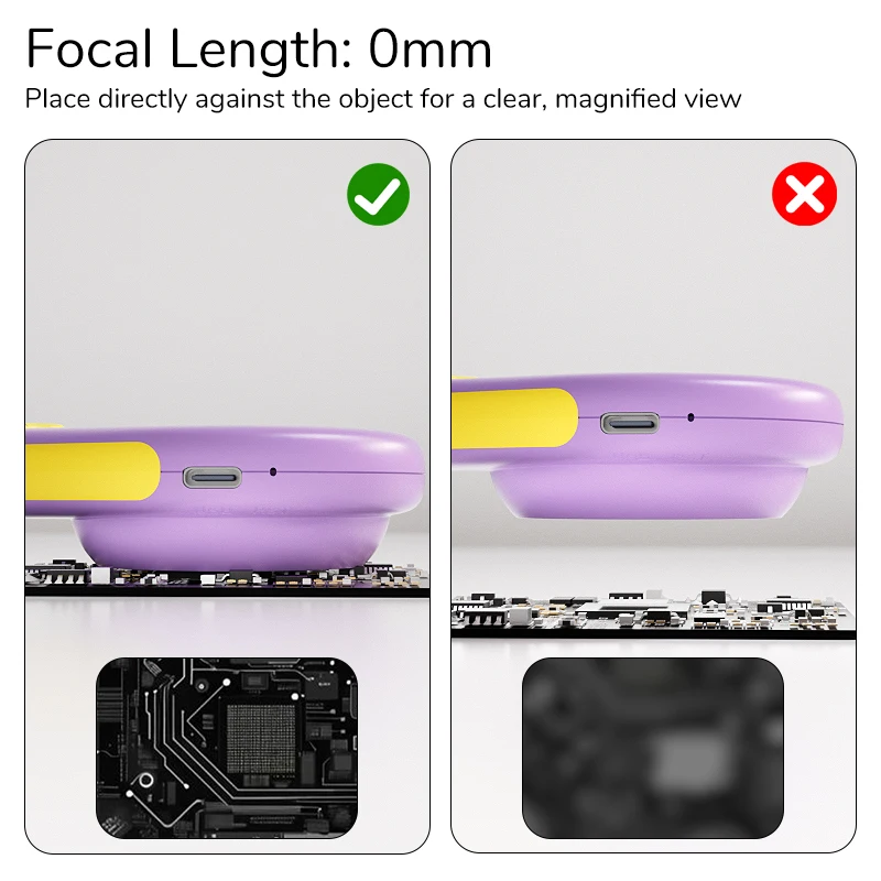 2.0'' IPS Digital Magnifier HD 1080P 20-50X Portable Microscope Handheld Mignifying Glass for Electronics Repair Check Jewelry