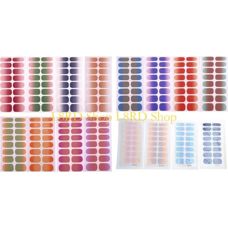 L8RD 4 Tấm gel tự dính móng tay Nails Art Sticker gradient Nails Polish Sticker Nails đề can Nails Trang trí