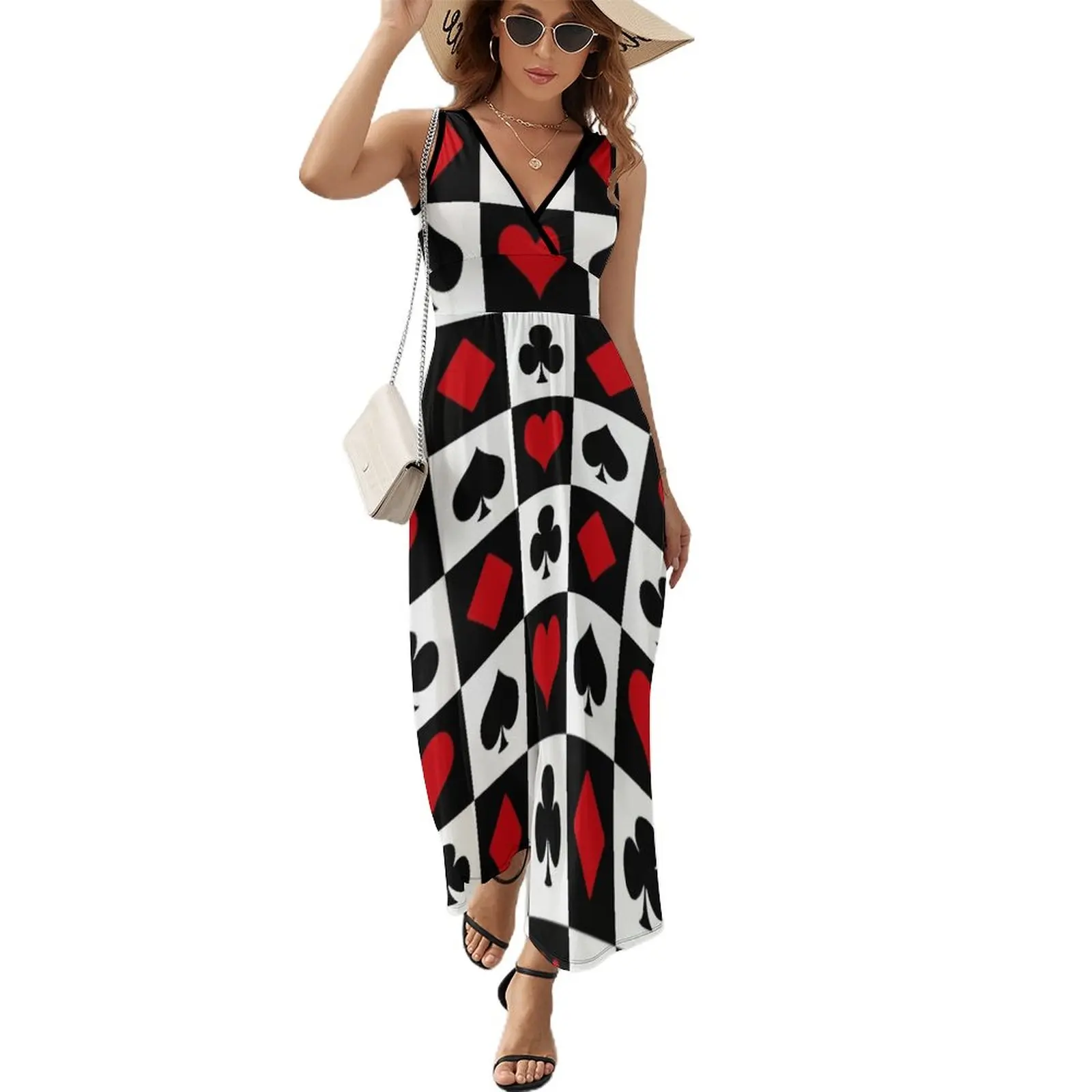 Playing card Sleeveless Dress dress for woman Women's summer long dress