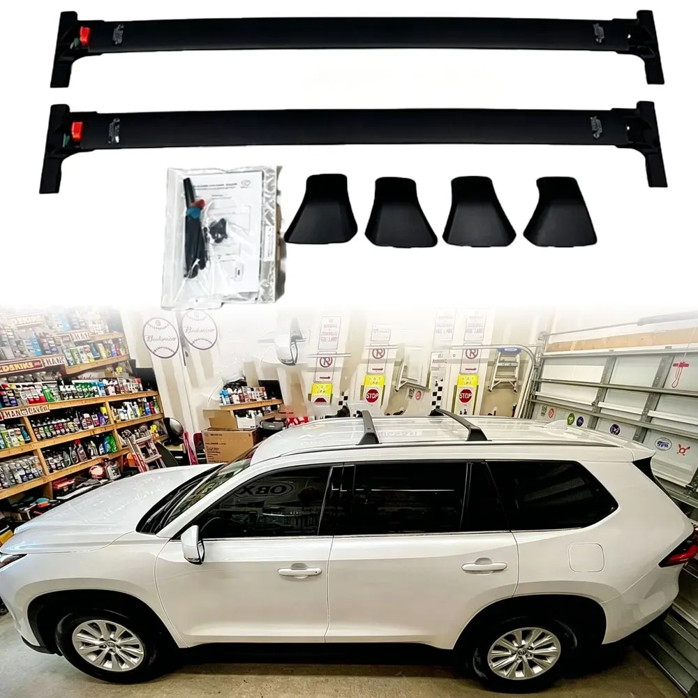 2PCS Cross Bar Fits For Toyota Grand Highlander 2024-2026 Roof Rail Rack Cargo Bars High Quality Black