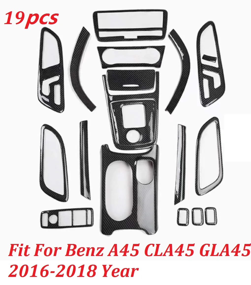 Real Carbon Fiber Car Interior Modification Kit set For Mercedes-Benz A Class A45 GLA GLA45 CLA CLA45 AMG