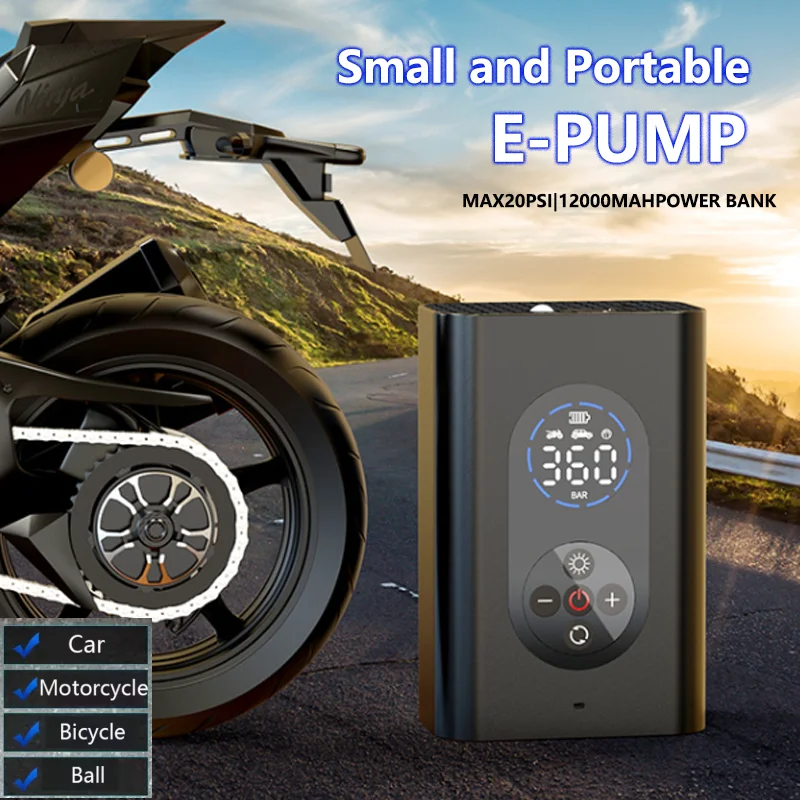 

Portable Mini Car Inflation Pump Smart Digital Display Tire Inflator Multi-purpose Air Compressor for Cars Motorcycles Ball Bike