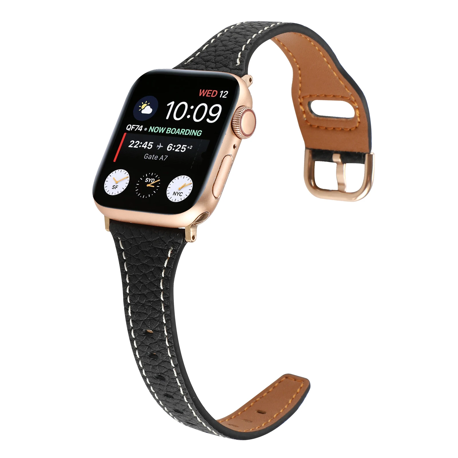 Strap fits iWatch8/7/6/5 49mm Apple Watch with Autumn/Winter Little Red Book Ladies' Lychee Print leather