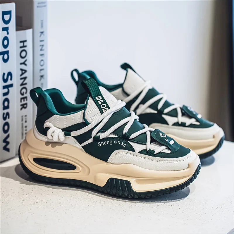 

Personality Lace-up Chunky Sneakers Man Street Style Trend Men's Sneakers Low Cut Designer Platform Shoes For Man Casual Shoes