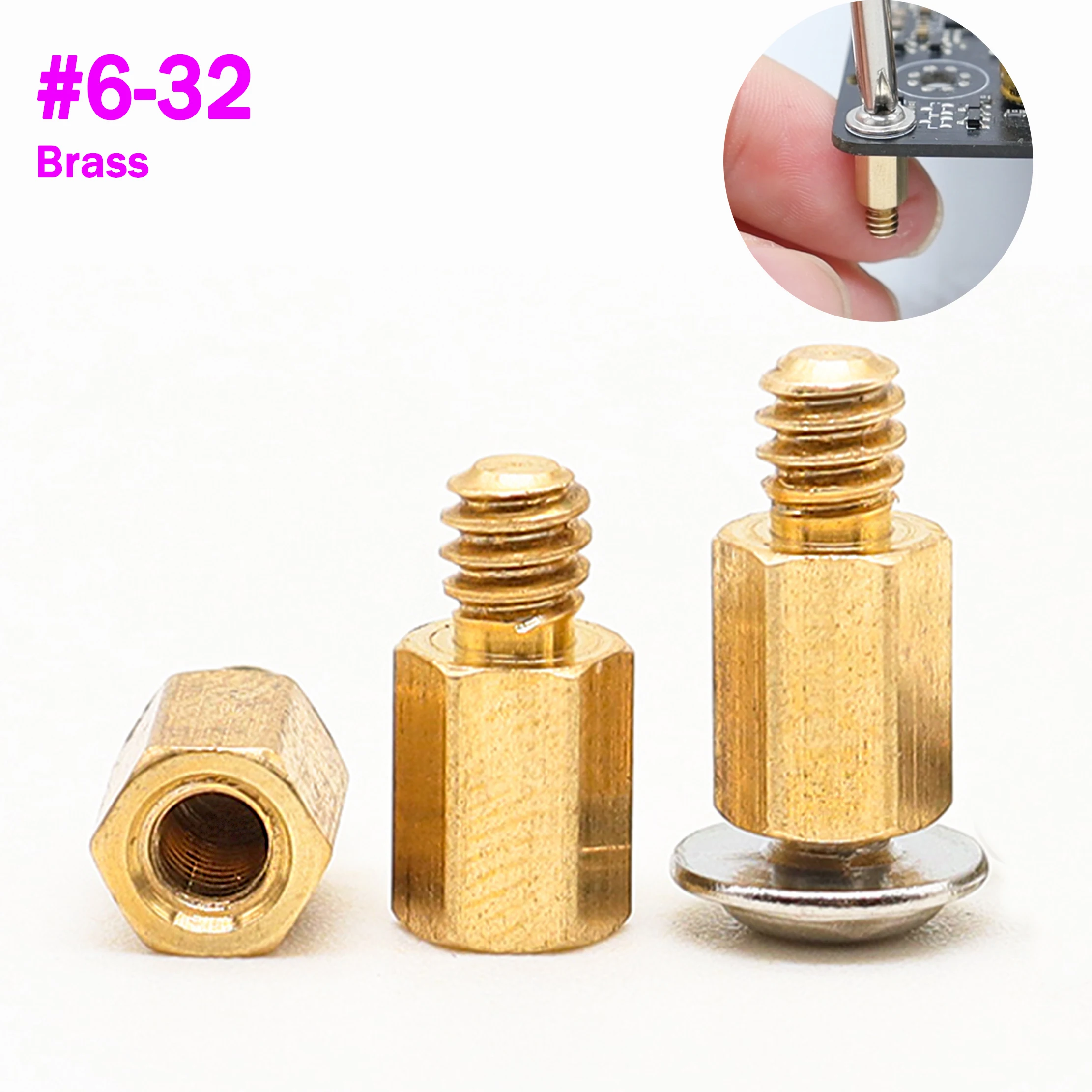 Hex Brass Male Female Motherboard Standoff Copper Mount UNC 6#-32x6.4+4 Board Rack Stud Threaded Pillar PCB Column Spacer Screw