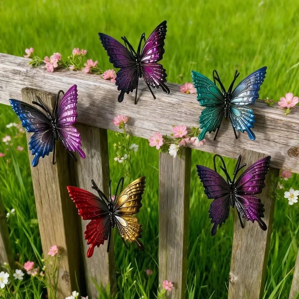 For Cheerful Home Environment Metal Butterfly Decor Outdoor Wall Art Indoor Outdoor Butterfly Decor Butterfly As Shown
