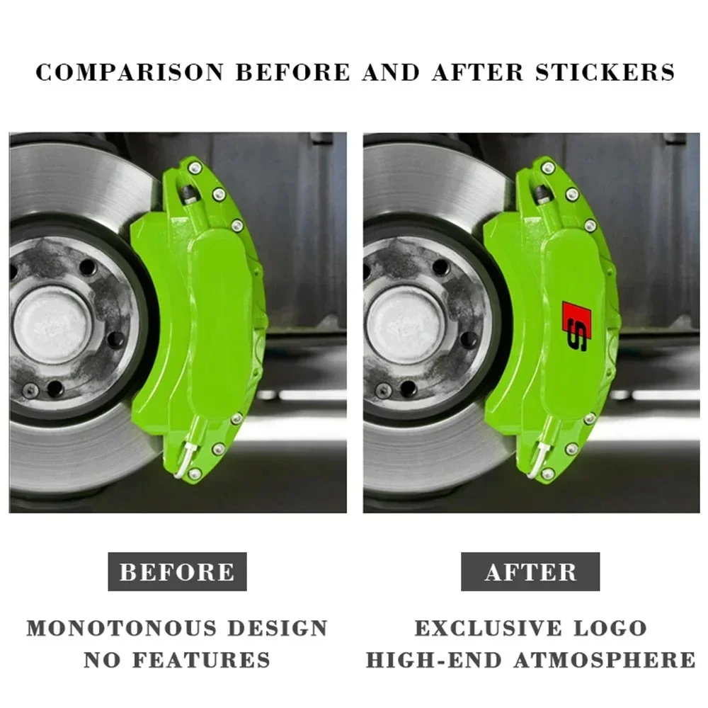 Car Brake Caliper Sticker Heat Resistant Decals Auto Accessories for AUDI Sline RS A1 A3 A4 A5 A7 A8 Q3 Q5 Q7 S3 S4 S5 S6 S7 TT view 3