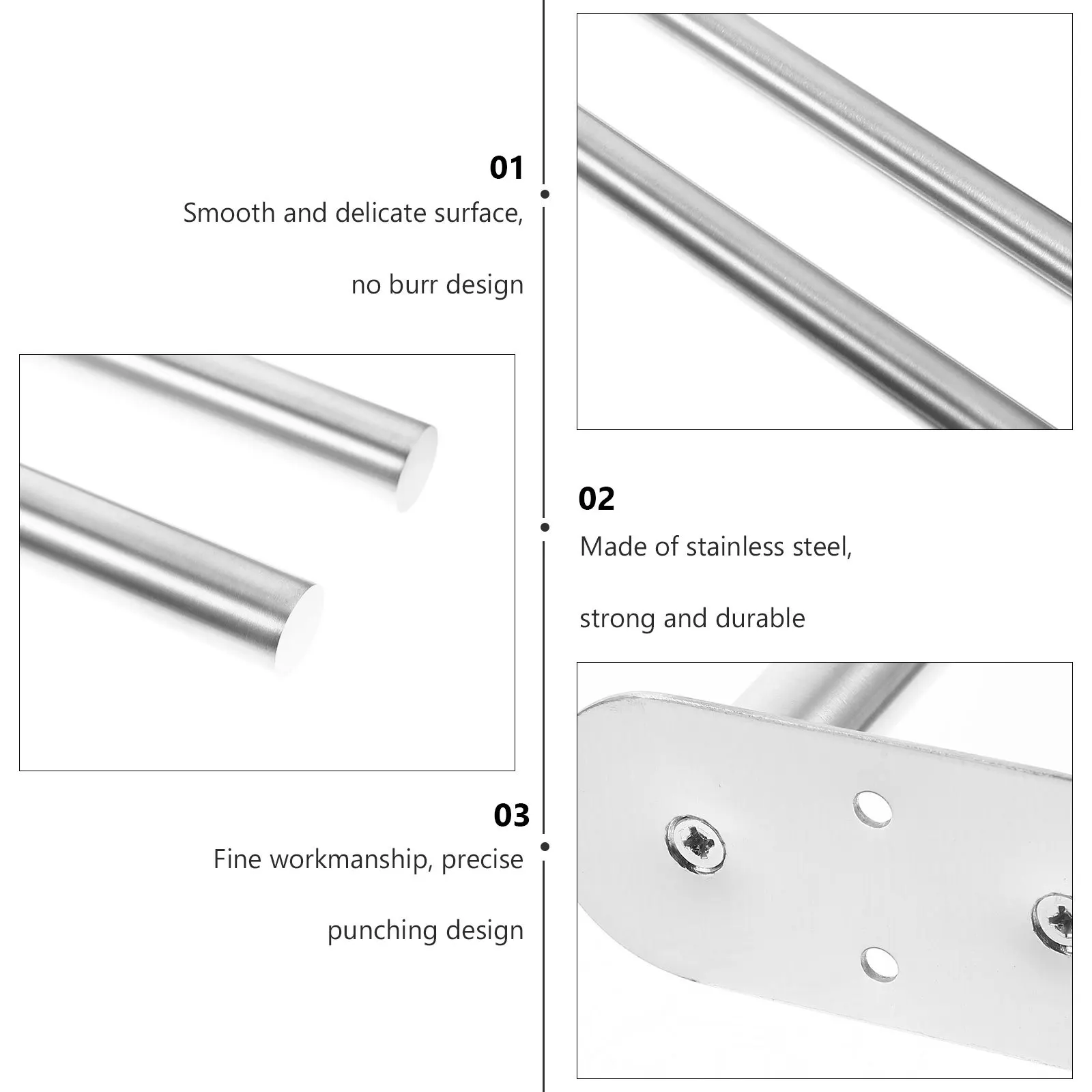 

Double Rod Towel Holder Stainless Steel Wall Mounted Bathroom Kitchen Towel Storage Rack Multifunctional Roll Paper Shelf Space