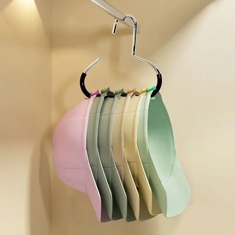 Durable Circle Ring Hat Hanger Non-marking Non-slip Hat Storage Hook Scarf Towel Tie Hanging Rack