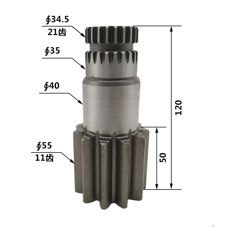 Komatsu PC20-8 Mini Excavator Rotary Motor Vertical Shaft Gear 11/21 Teeth High-Quality Replacement Part