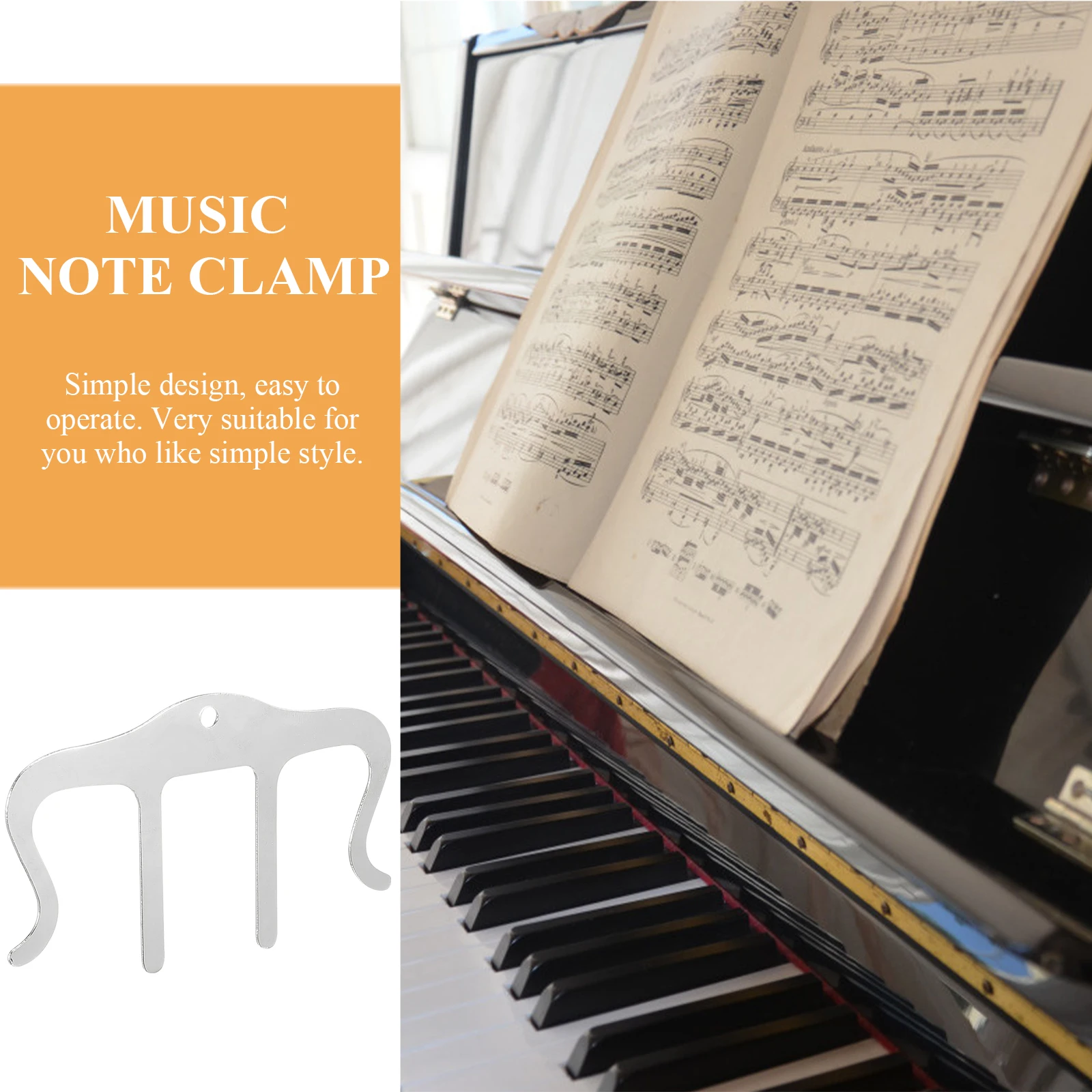 

Metal Sheet Music Holder Durable Iron Paper Clips Simple Style Note Clamp Reading Accessories Guitar Parts Wear Resistant