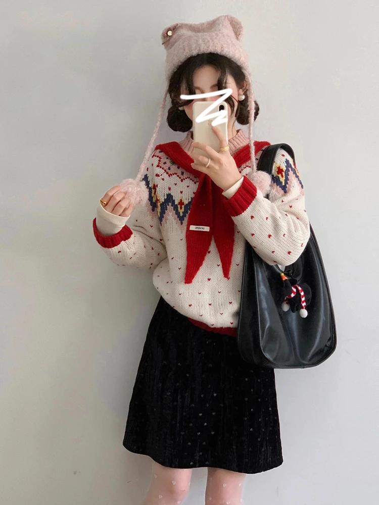 سترة نسائية محبوكة للعام الجديد لعام 2025 كسول Sle فريد من نوعه جميل الراقية ملمس الخريف والشتاء فضفاضة تناسب الدفء