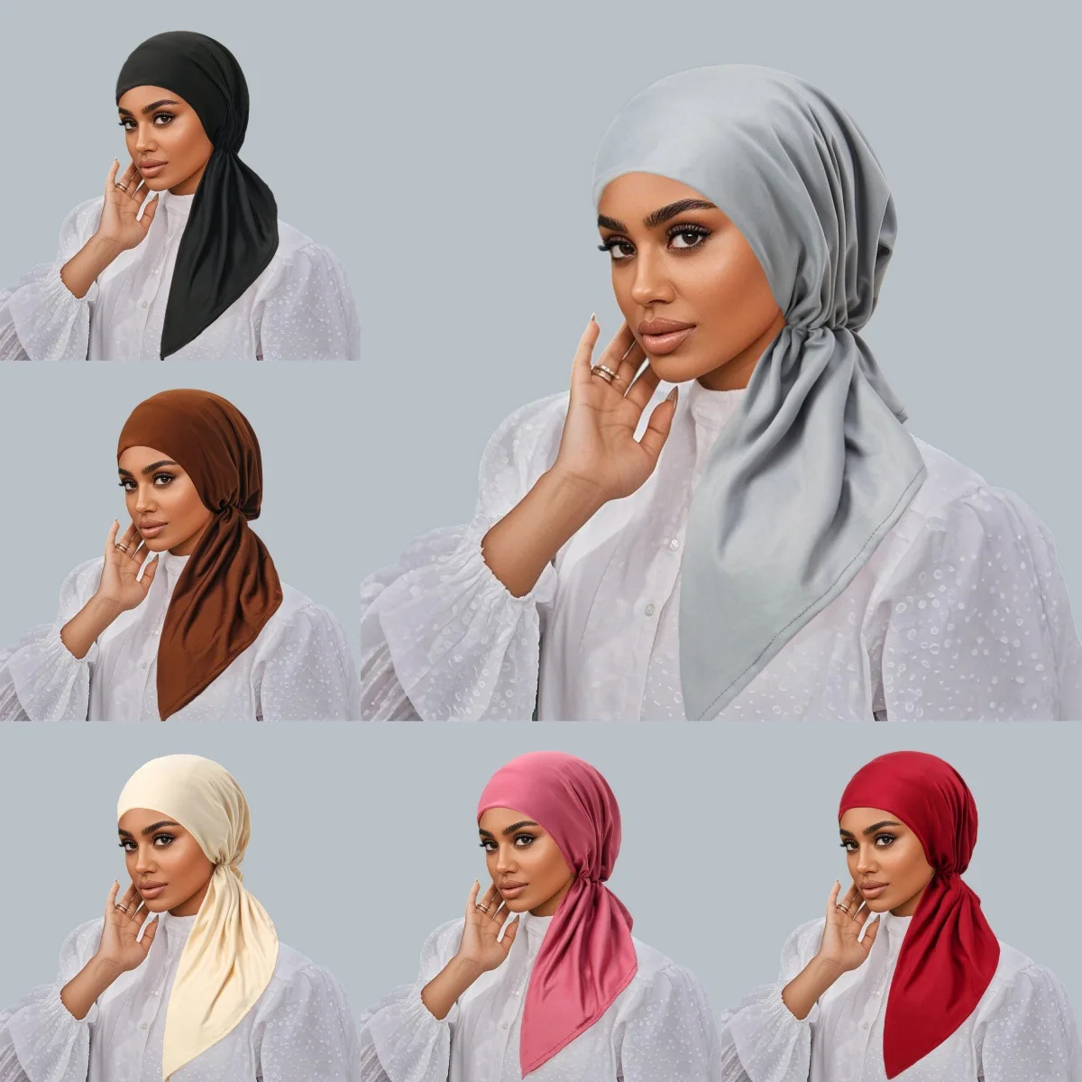 

Women Pre-Tied Turban Cap Muslim Hijab Cancer Chemo Hat Cover Hair Loss Head Scarf Wrap Strech Bandana Headscarf Turbante Mujer