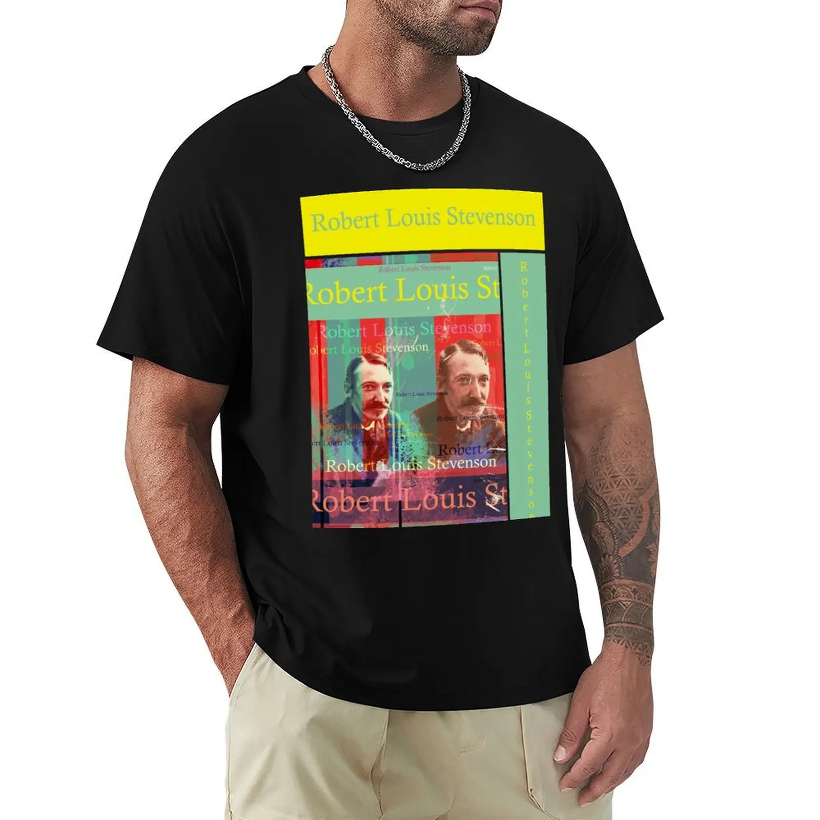

aesthetic, Robert Louis Stevenson portrait T-Shirt customs design your own designer shirts plus sizes boys whites men t shirts