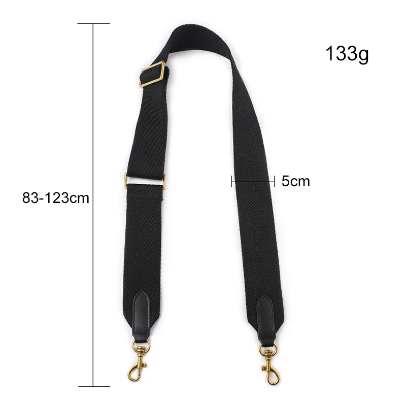 Bag Strap Luxury Adjustable Black Shoulder Bag Straps Canvas Brown Shoulder Strap Handbag Accessories Bag Strap for Crossbody