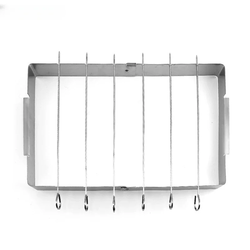 Stainless steel foldable skewer rack, simple barbecue grill, BBQ outdoor grill with barbecue stick