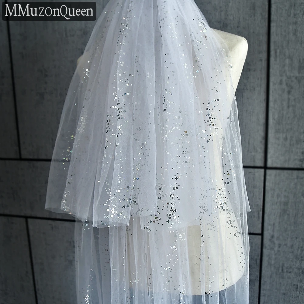 

MMQ 2 Layers Bridal Veil White Soft Tulle Waltz Outdoor Wedding Accessories Ladies Dinner Birthday Party M01A