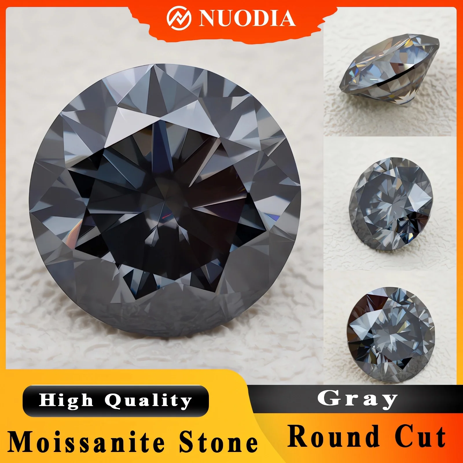 

Круглый муассанит серого цвета с сертификатом 0,1-5,0 карата, сертифицированные муассанитом, свободные драгоценные камни с сертификатом GRA