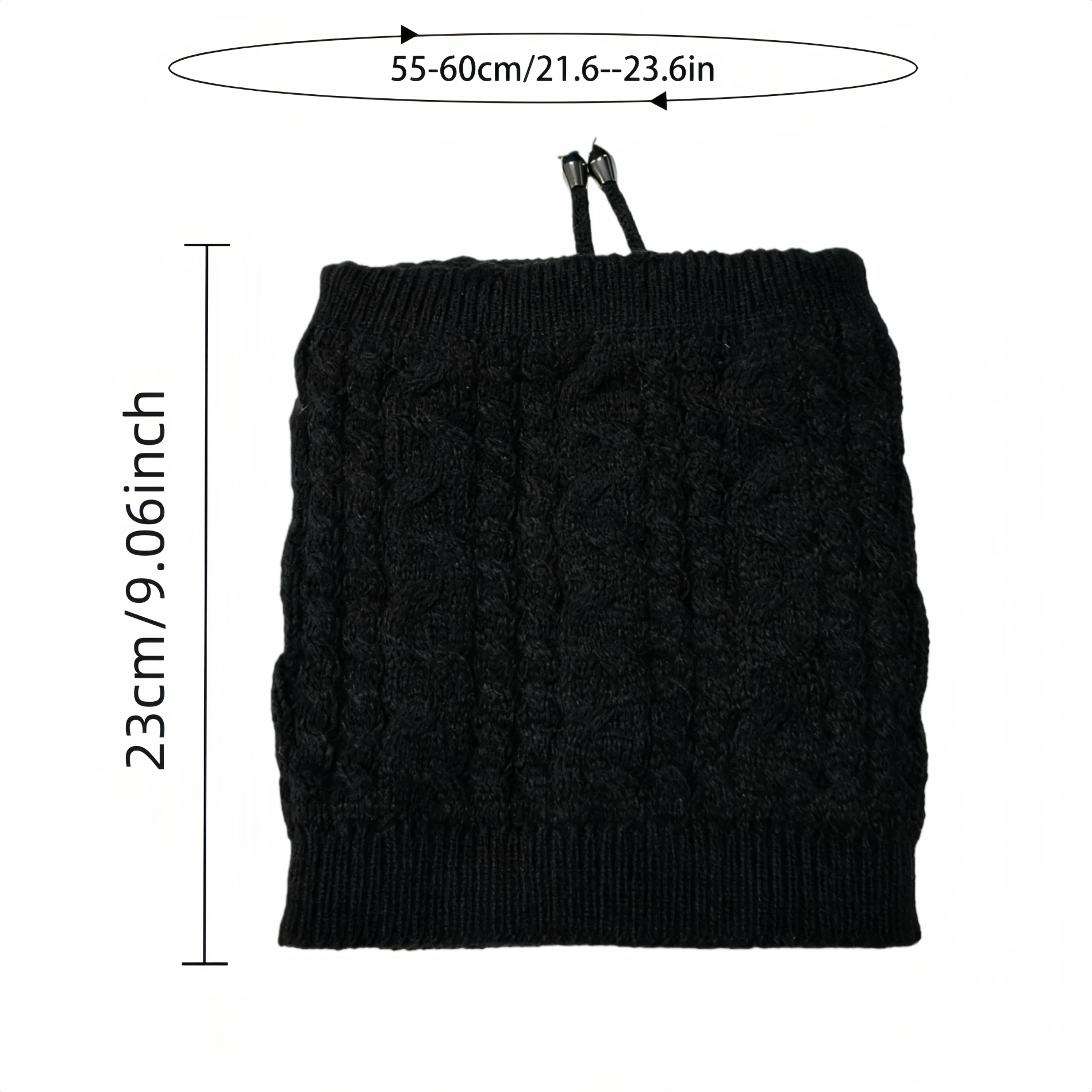 Mehrzweck-Set mit gestrickter Wintermütze und Schal | Warme Thermo-Mütze, Halswärmer, Ski-Gesichtsbedeckung für Damen und Herren, Outdoor, kaltes Wetter – Detail 1