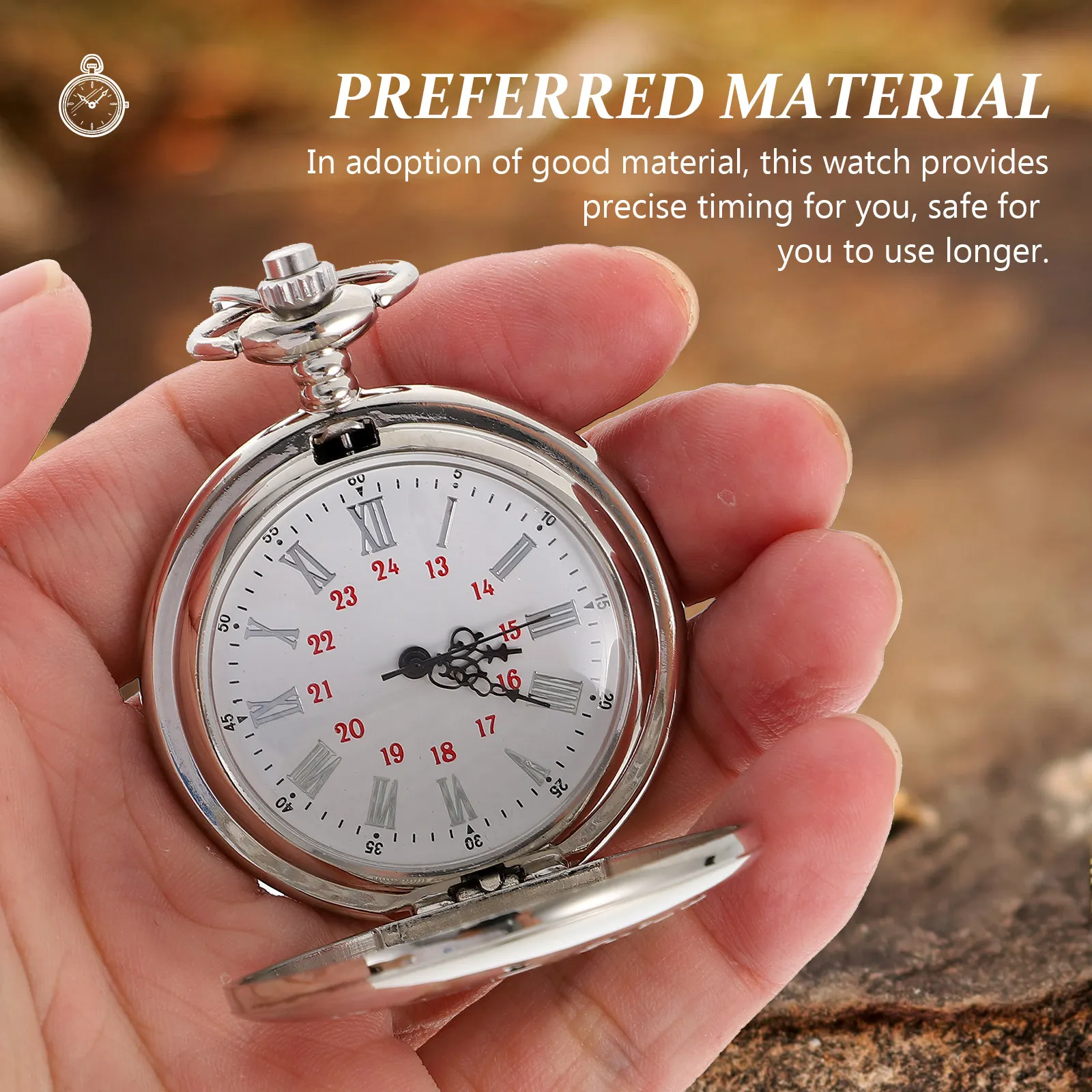 Vintage Pocket Watch with Chain Retro Hanging Watch Precise Timekeeping Exquisite Craftsmanship Decorative Men Women Universal