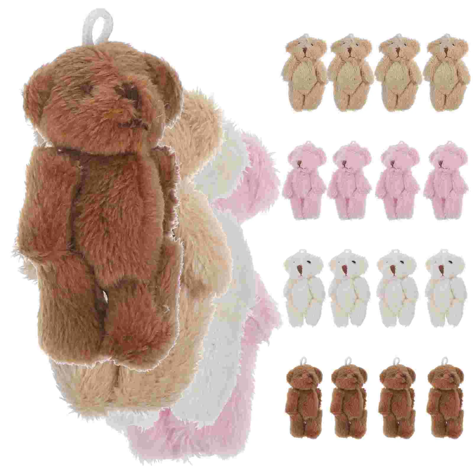 20 Uds Mini oso de peluche juguetes osos para Baby Shower artesanías en miniatura sombrero accesorios figuras Pp algodón pequeño