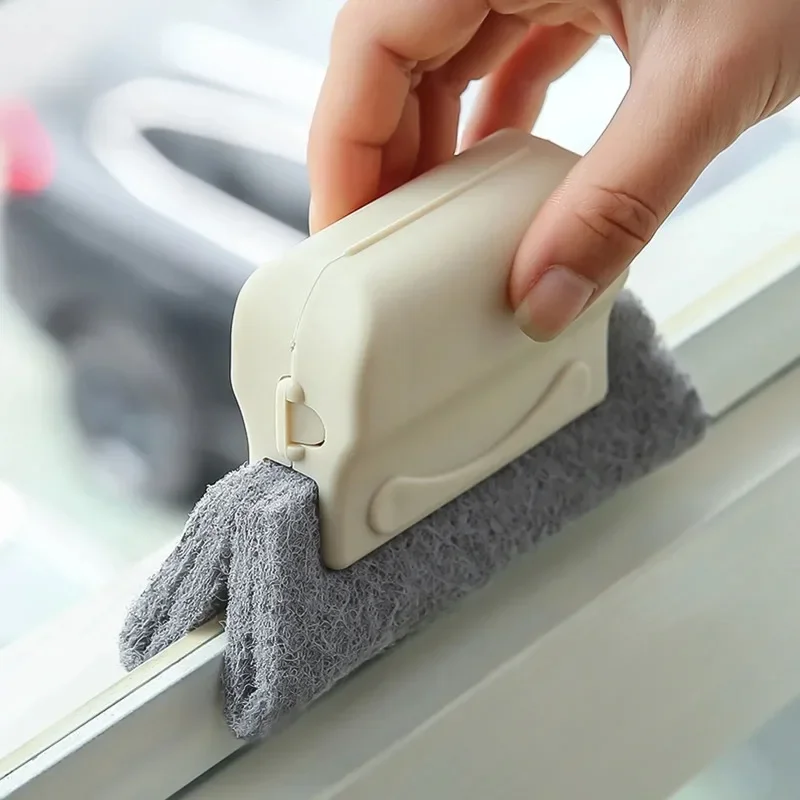 2 in 1 Creative Window Groove Cleaning Brush Slot Quickly Cleaner Corners Scouring Cloth Gap Household Track Cleaning Tools