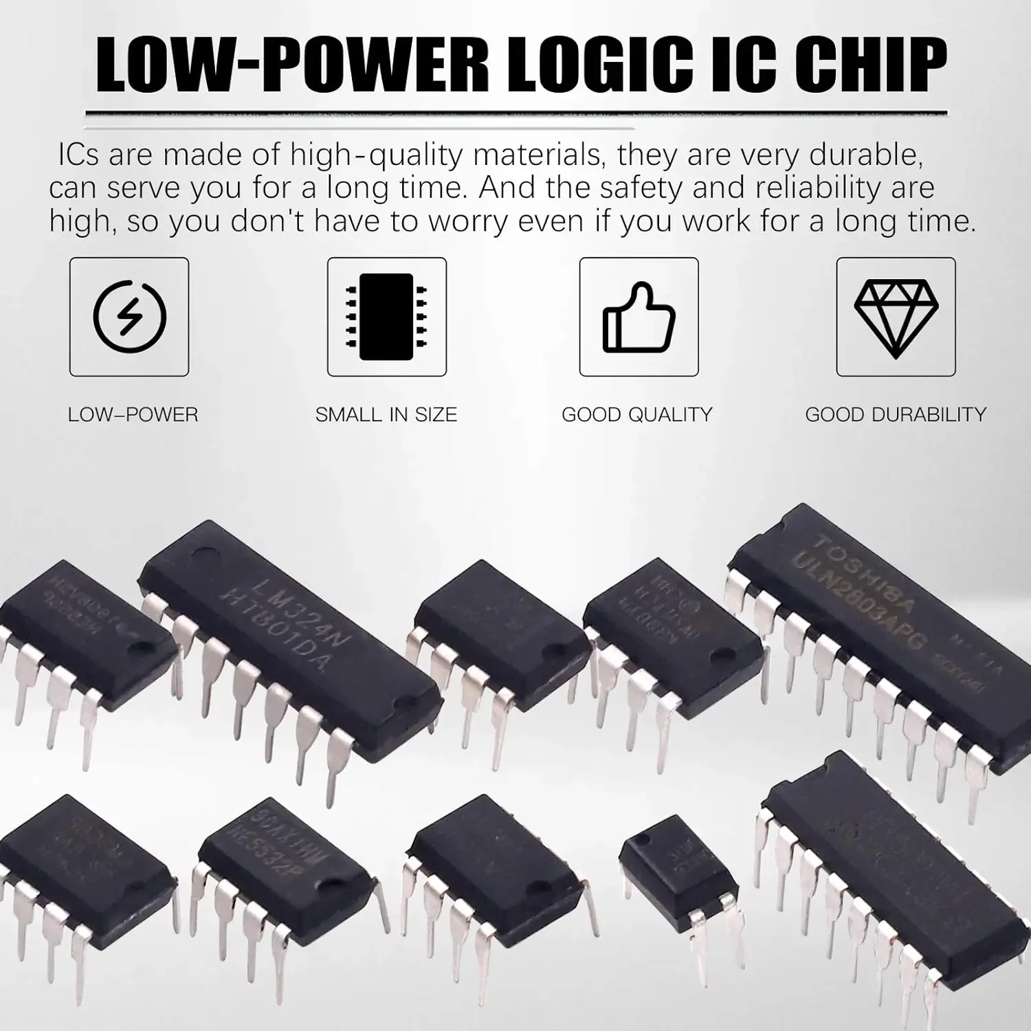 Integrated Circuit Chip Assortment Kit 85Pcs 10 Specifications IC Chip NE555 LM324 LM393 UA741-PC817