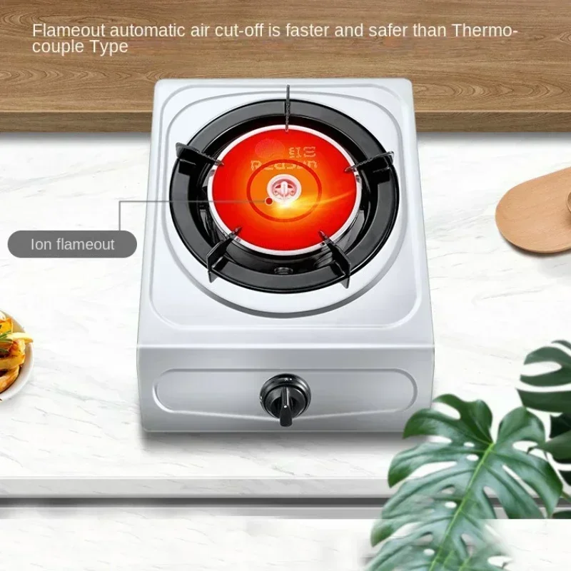 Heavy Fire Gas Stove, Far Infrared Single Burner, Stainless Steel Panel for Camping and Home Use, High Heat Output