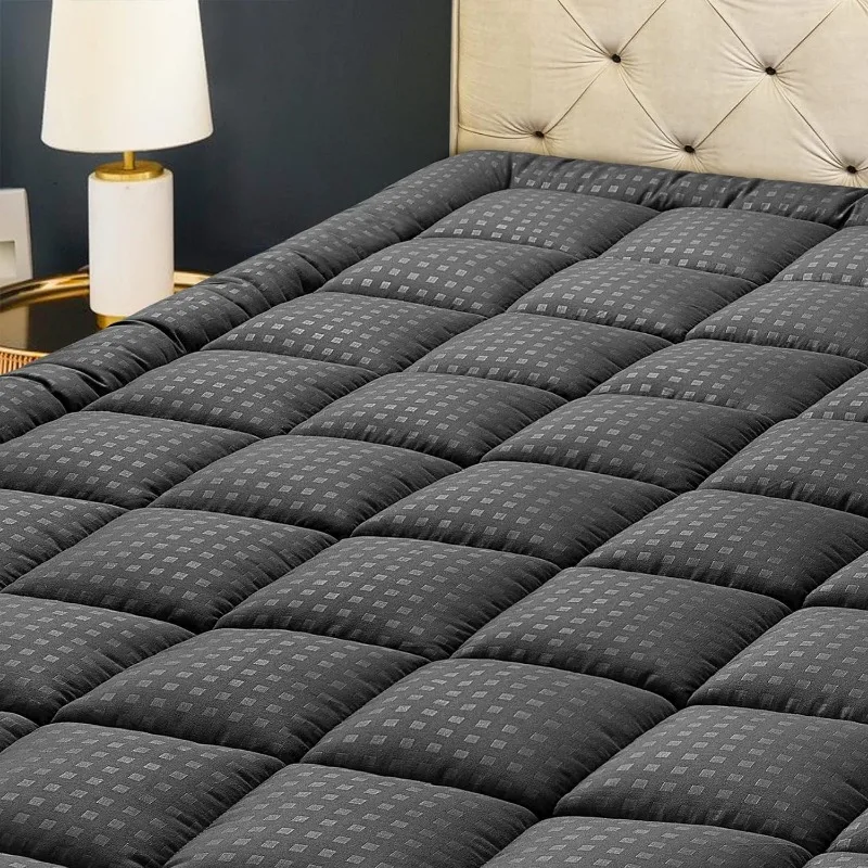 Mattress Pad Quilted Fitted  Protector Cooling Pillow Top Mattress Cover Breathable Fluffy Soft Mattress Topper