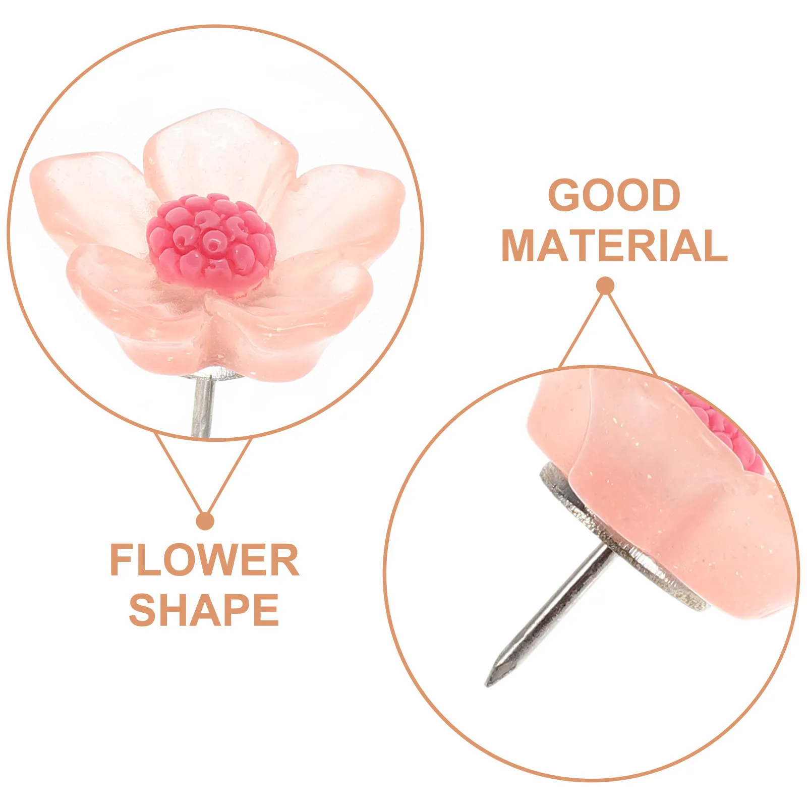 40 قطعة زهرة الراتنج دفع دبابيس ثلاثية الأبعاد تصميم الأزهار الإبهام المسامير للوحة الإعلانات صور جدار ديكور الرسم دبابيس مجموعة لمكتب المنزل #6