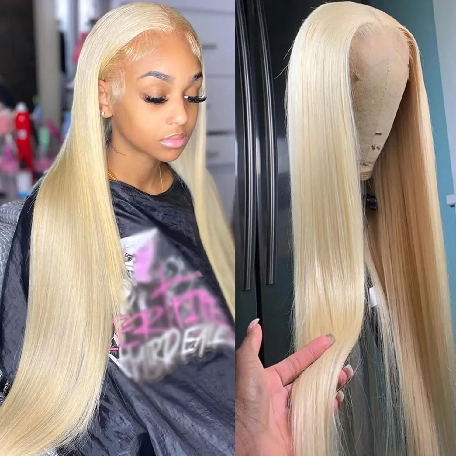 613 Honey Blonde 13x4 Lace Front Human Hair Wigs Color Straight 180 Density 30 Inch 13x6 HD Transparent Frontal Wig For Women