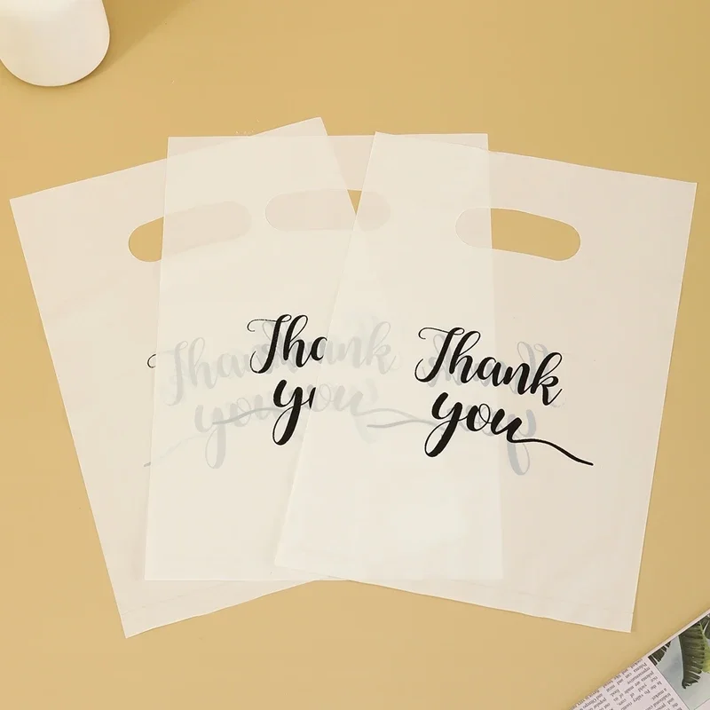 100 Stück Dankeschön-Geschenktüten aus Kunststoff, Einkaufstasche, Einkaufstasche, 20 x 30 cm, Geschenktüten, Geburtstag, Hochzeit, Party, Gastgeschenke, Süßigkeiten, Kekse, Verpackung – Detail 11
